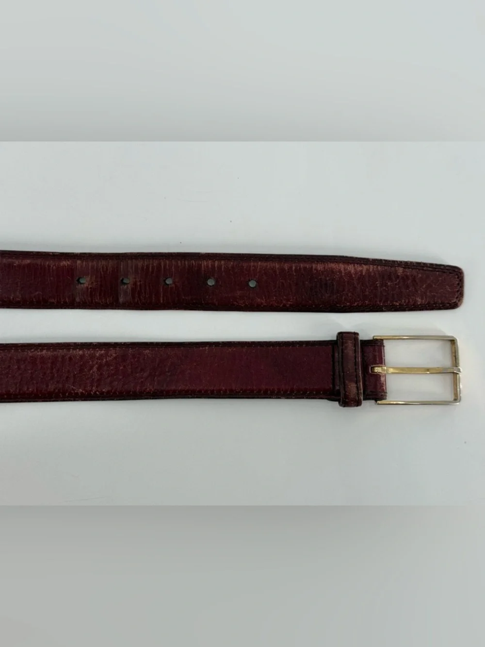 Lejon Vintage Brown‎ Aniline Steer Hide Leather Belt Made in USA 38